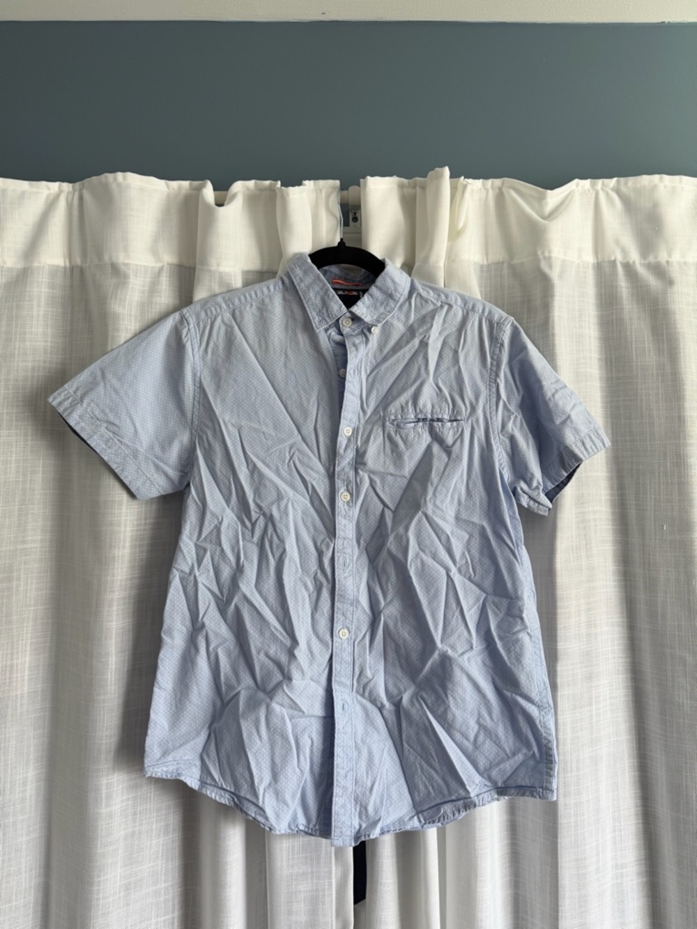 Denim & Flower Short Sleeve Button Up TShirt